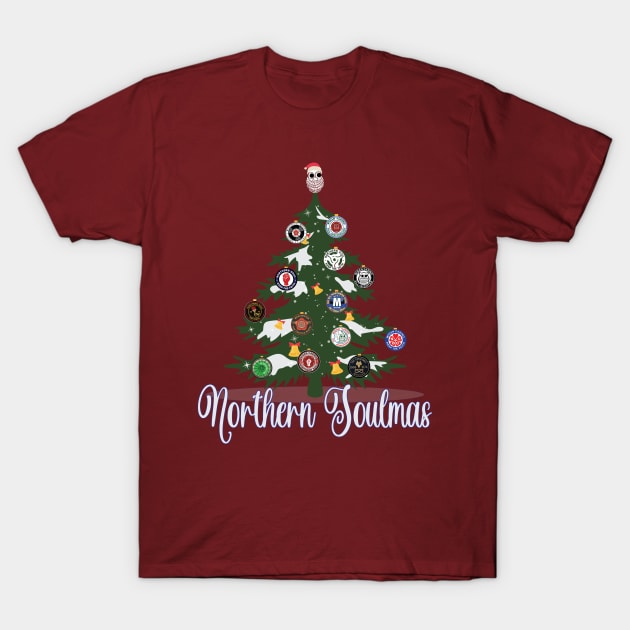 Northern Soul Merry Soulmas, Christmas Tree T-Shirt by Surfer Dave Designs